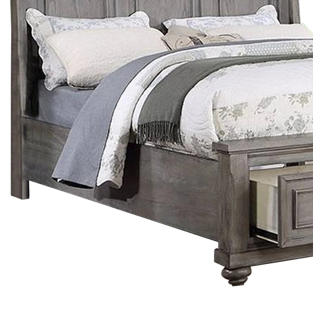 King Size Bed with Sleigh Headboard and 2 Storage Drawers M172847
