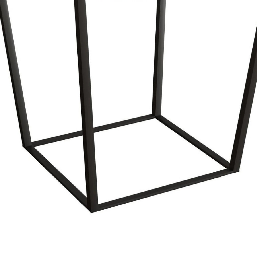 20 Inch Marble Top Metal End Table J912829