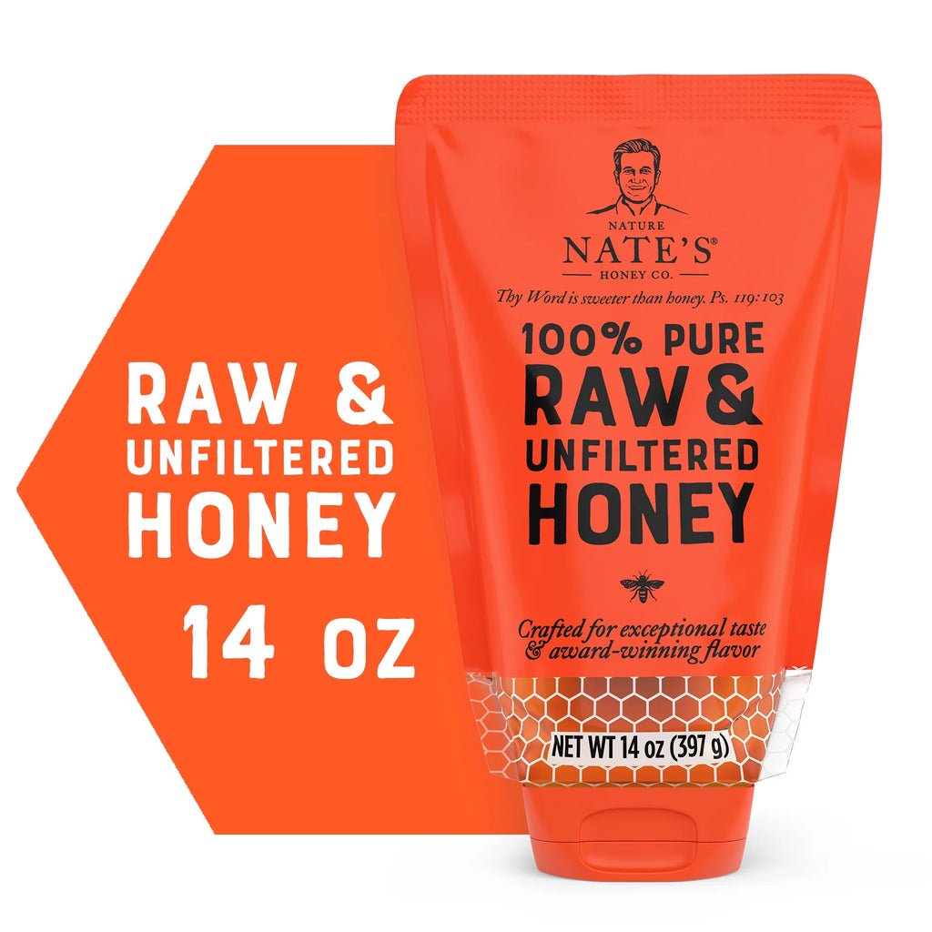 100% Pure Raw Unfiltered Honey Pouch 14 fl oz V14666