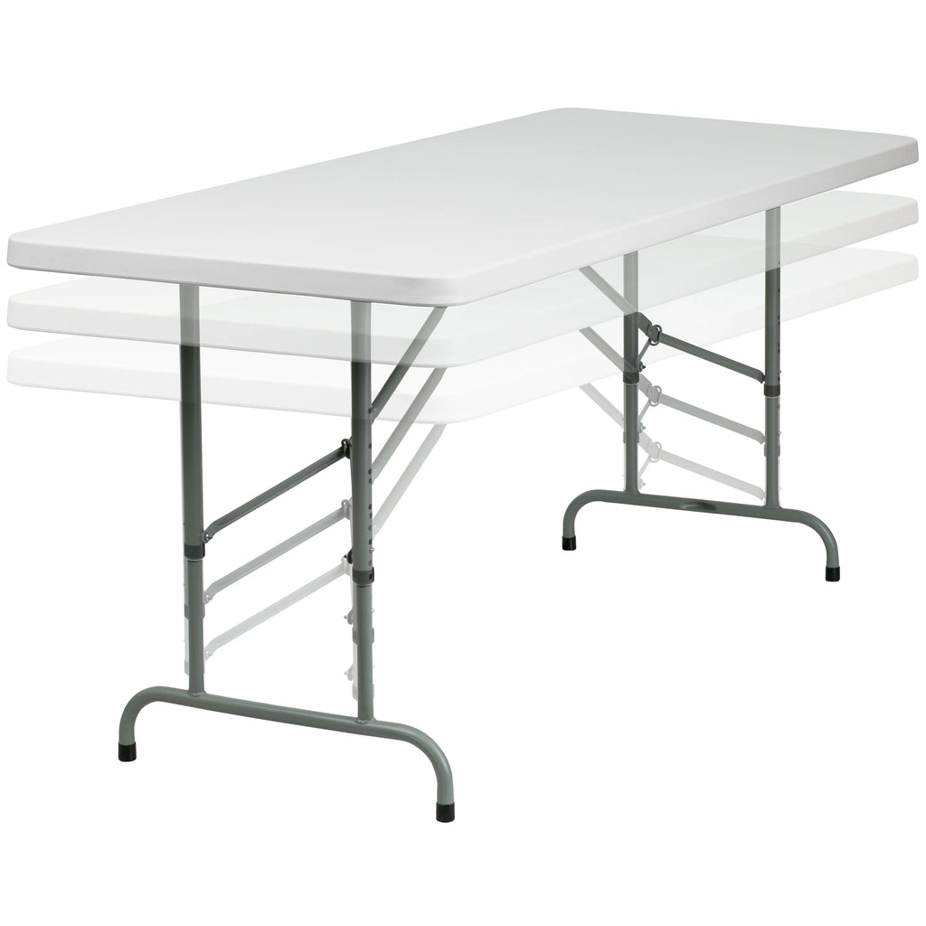 Height Adjustable Granite White Plastic Folding Table H6825