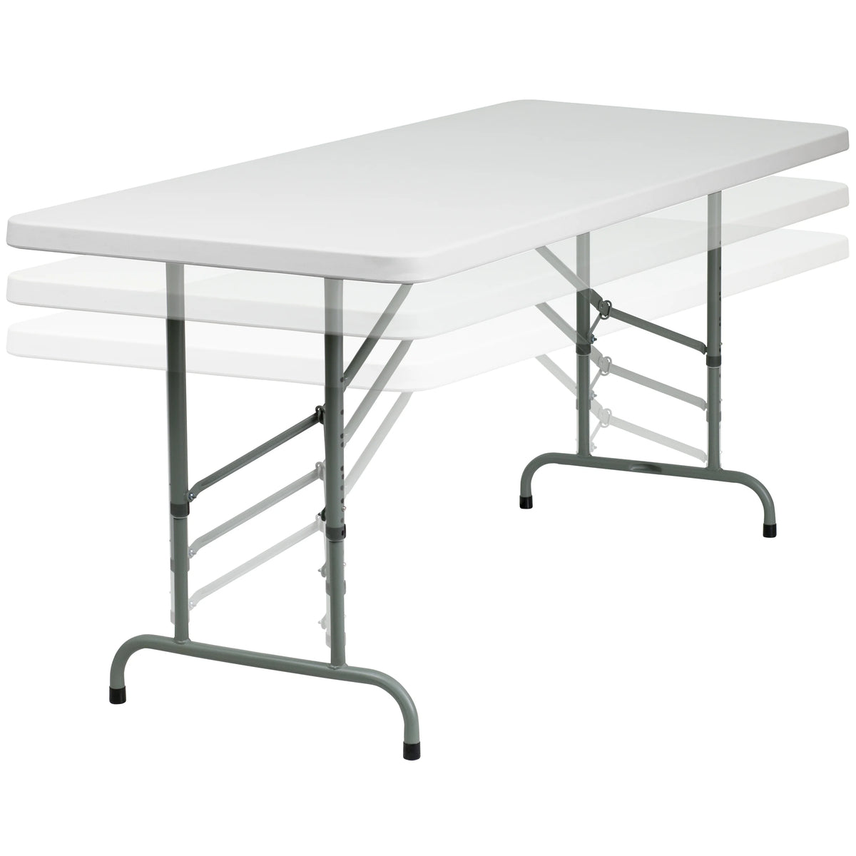 Height Adjustable Granite White Plastic Folding Table H6825