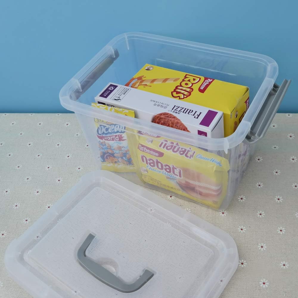 6 Pack 6 Quart Plastic Storage Bin with Lid S500