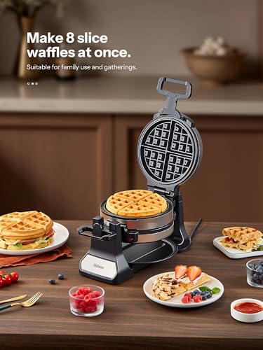 Rotating Belgian Waffle Maker with Nonstick Plates P376376