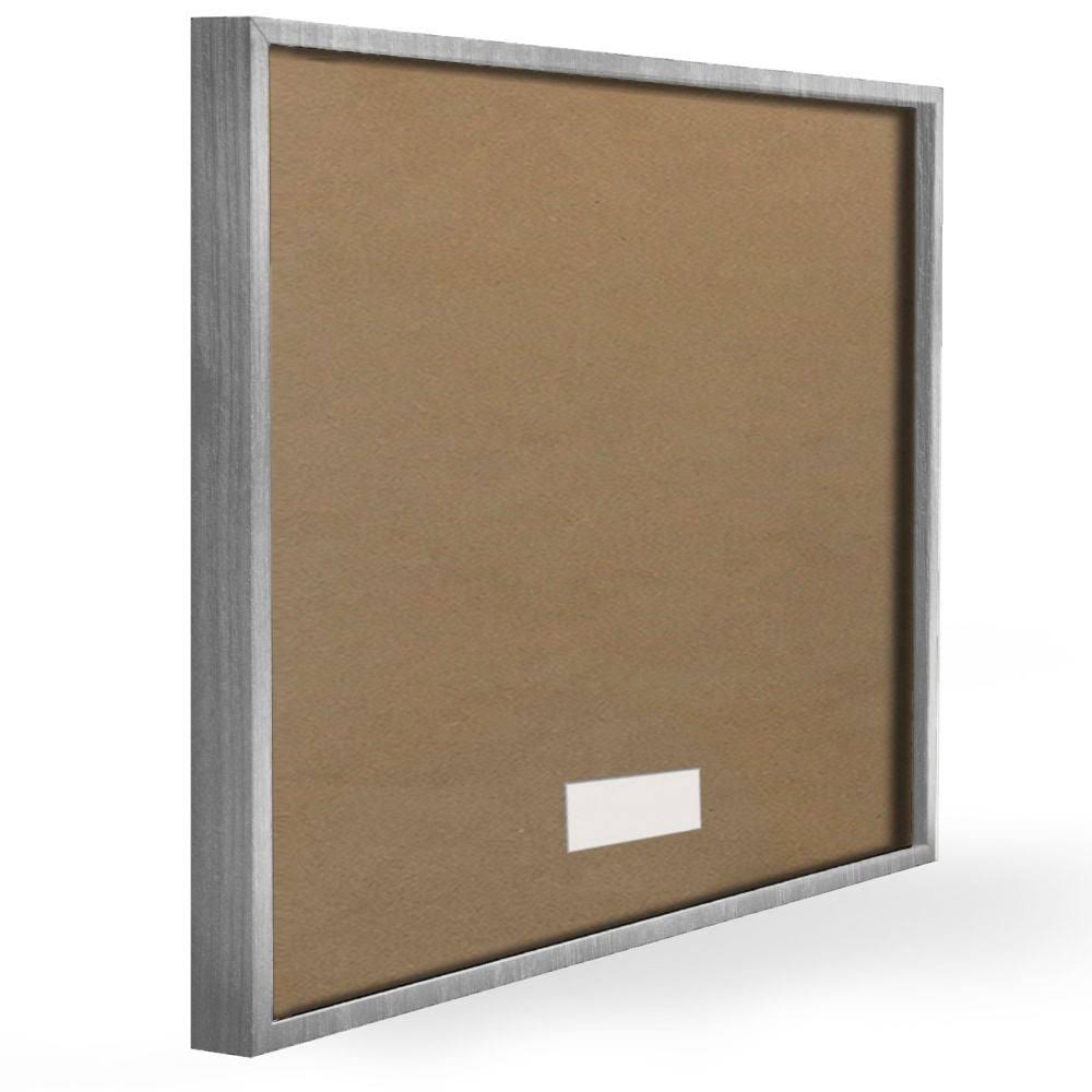 Minimal Blue Botanical Study Framed Floral Wood Print in Brown V91416