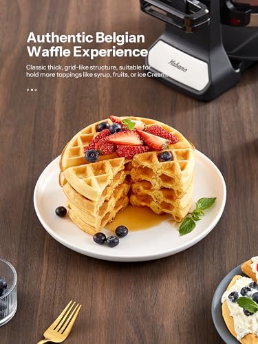 Rotating Belgian Waffle Maker with Nonstick Plates P376376
