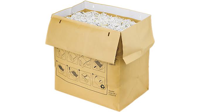 30 Gallon Recyclable Paper Shredder Bags, Brown, 50/Case X672757