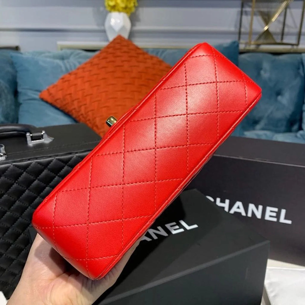 Red Mini Flap Shoulder and Crossbody Bag D822