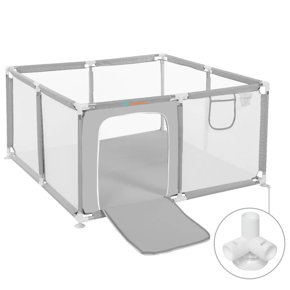 Portable 4-Panel Baby Playpen with Basketball Hoop A85494