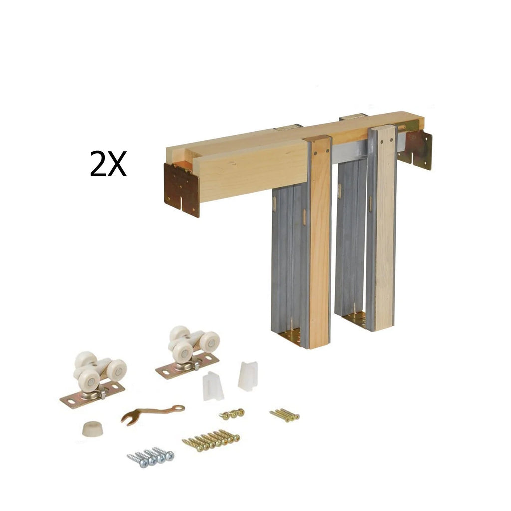 Sliding French Double Pocket Doors 36 x 80 inches White MDF W694812