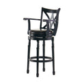 Black Bonded Leather Swivel Barstool V480656