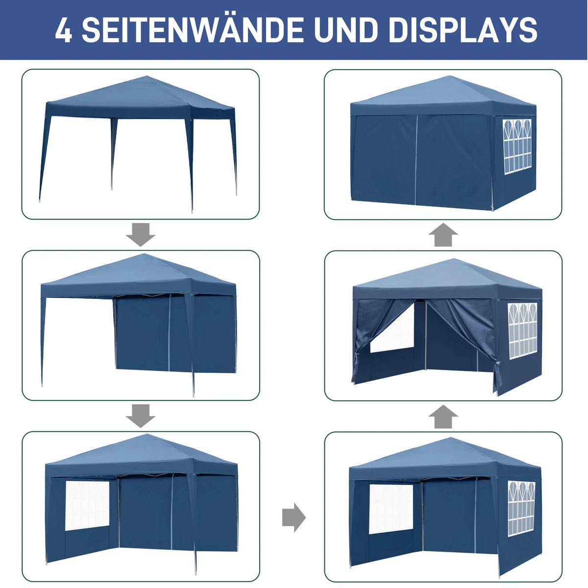 10 x 10 Pop Up Gazebo Canopy Tent with 4 Sidewalls V443651