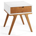 White/Caramel 1 Drawer Side Table Z9358