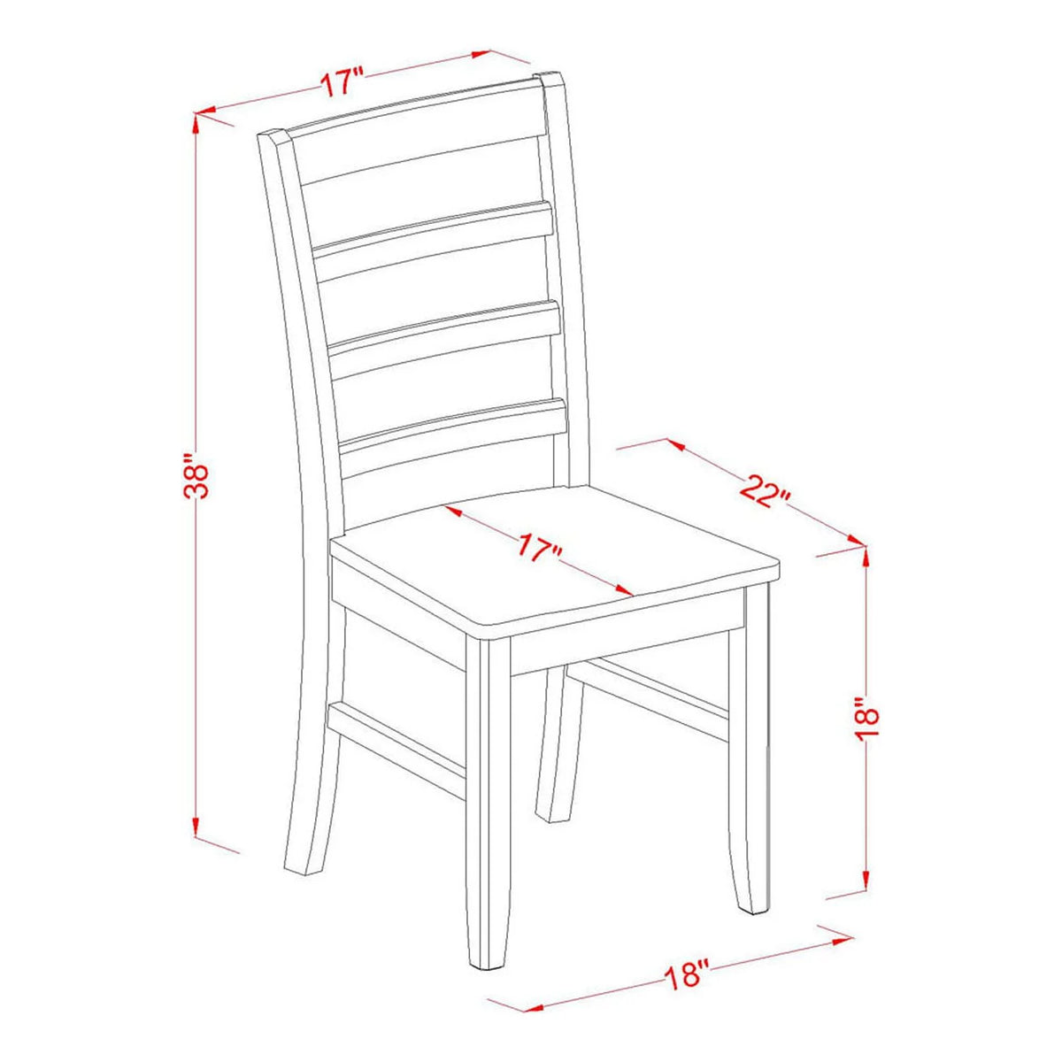 3-piece Dining Set with Ladder Back Q629555