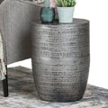 Antique Silver Metal End Table A781377