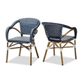 Navy and White Stackable Bistro Dining Chair Set X4918