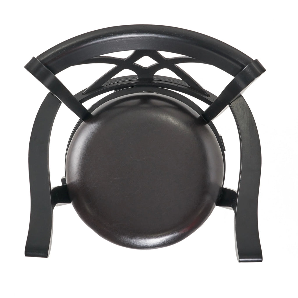 Black Bonded Leather Swivel Barstool V480656