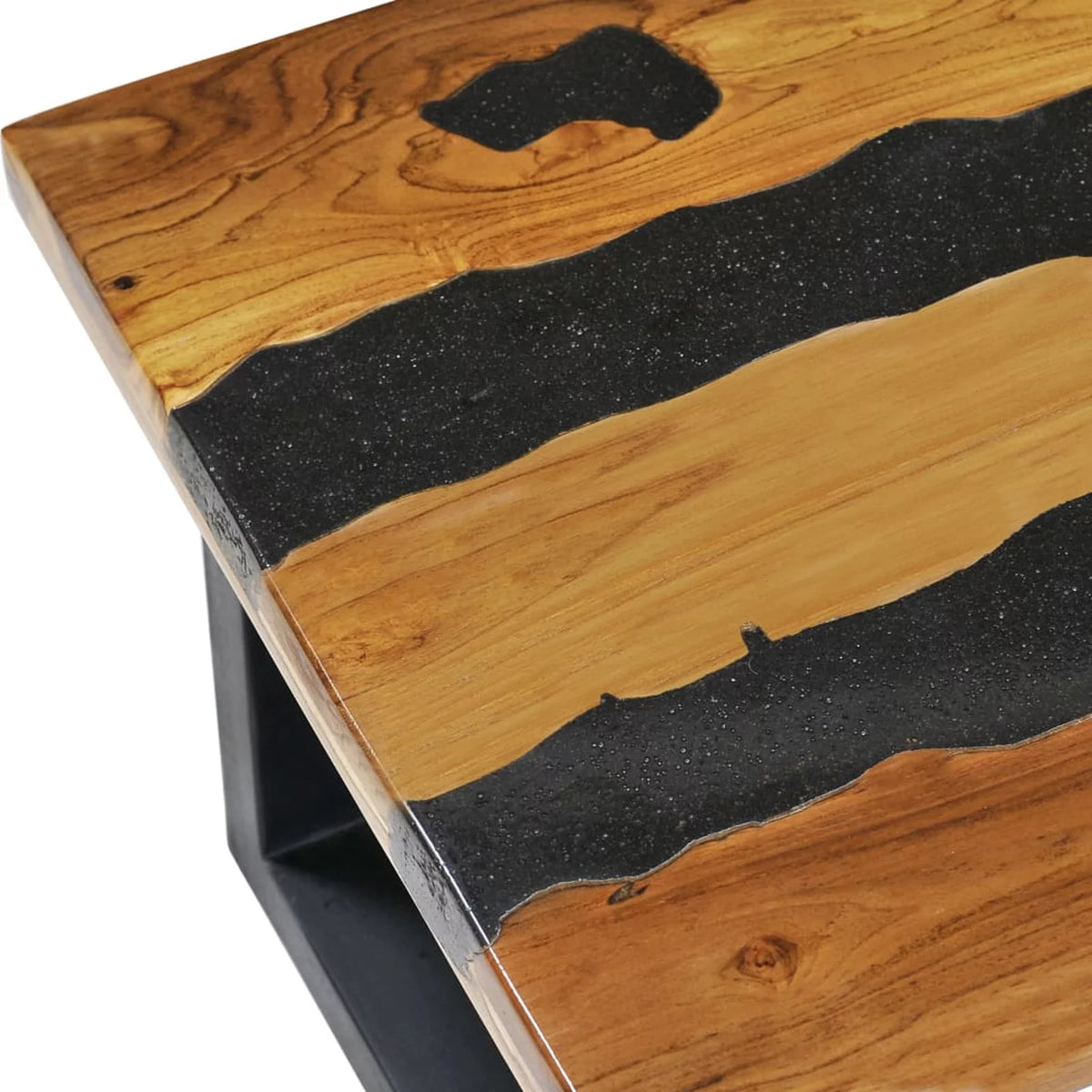 Teak Wood and Lava Stone Coffee Table R474