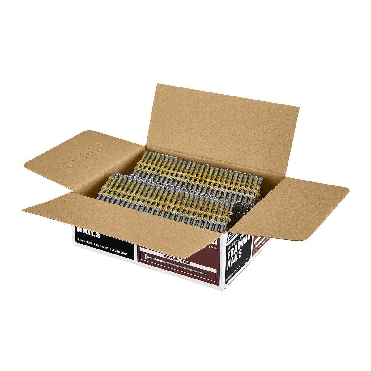 21° 3 in. Galvanized Ring Shank Framing Nails 2500 Pack F3237