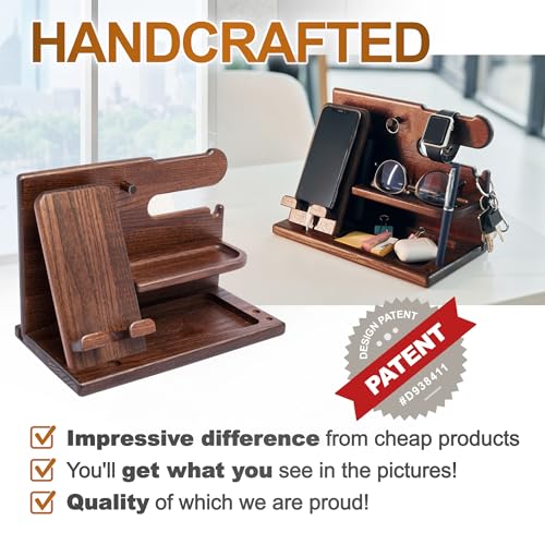 Wood Phone Docking Station Organizer A46854