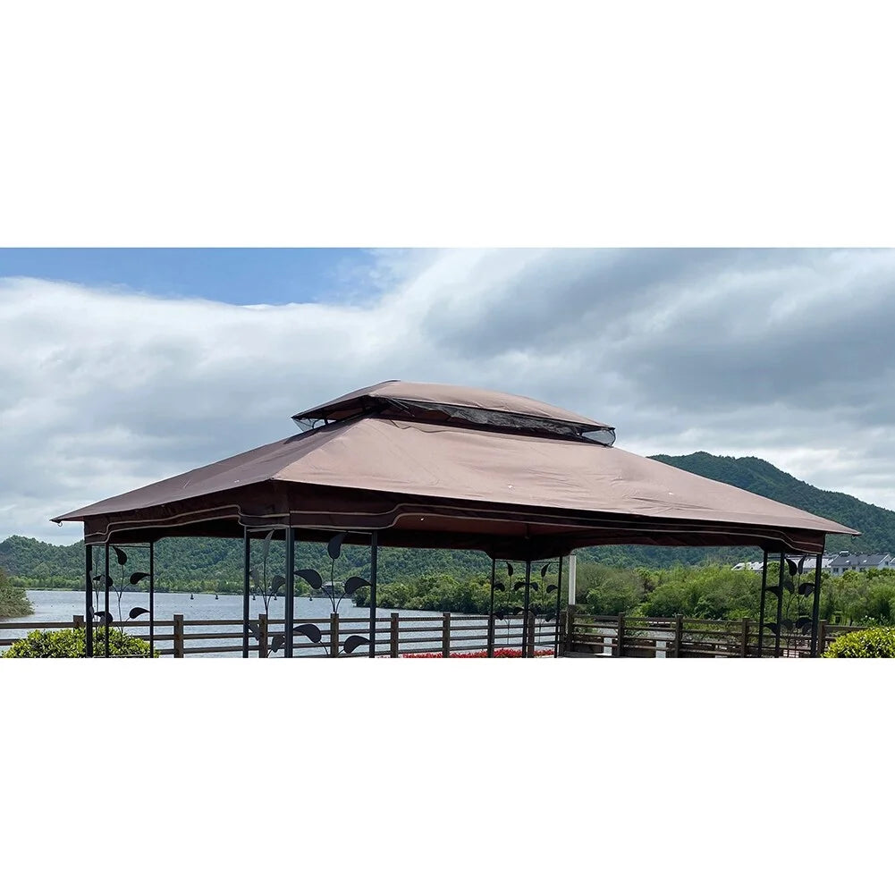 Brown Patio Gazebo Replacement Canopy Top E4495