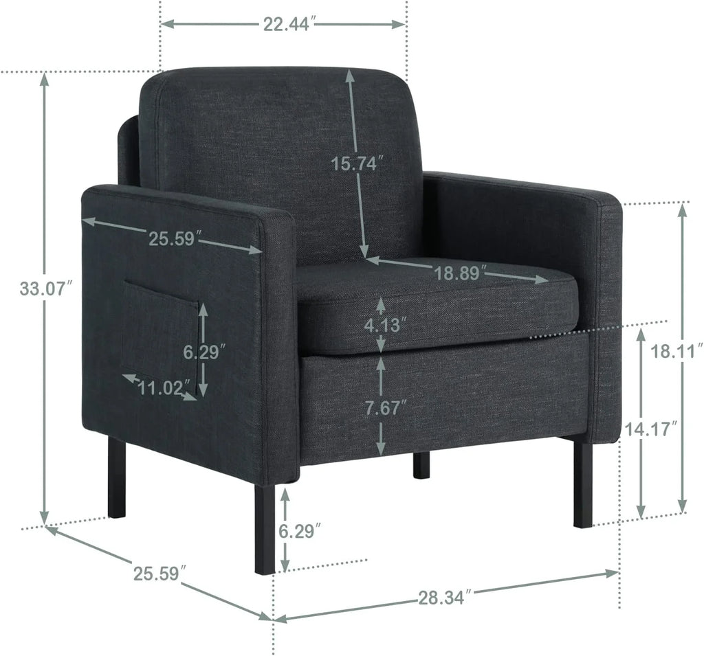 Dark Gray Upholstered Accent Chair A4427