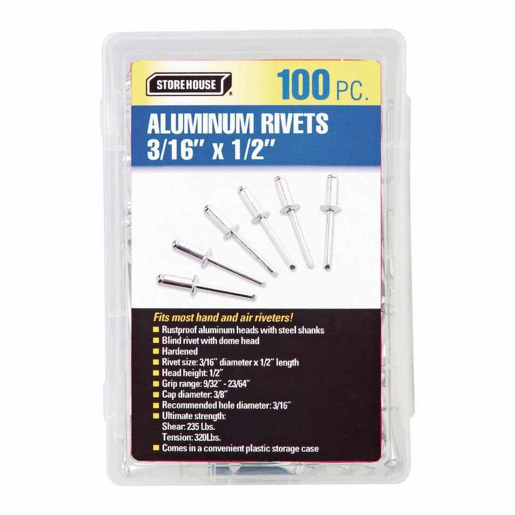 3/16 in. Aluminum Blind Rivet Set, 100 Piece X346