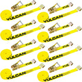 8 Pack 2 Inch x 27 Foot Ratchet Strap with Flat Hooks Q1484