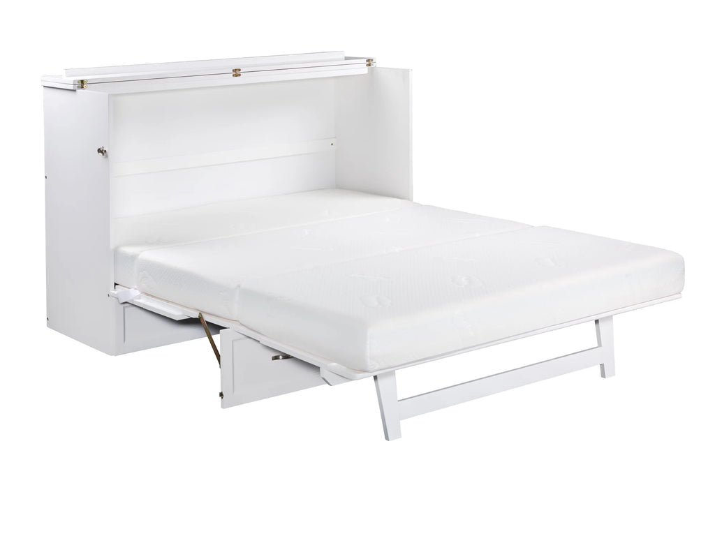 Queen Solid Wood Murphy Bed Chest with Mattress N42999