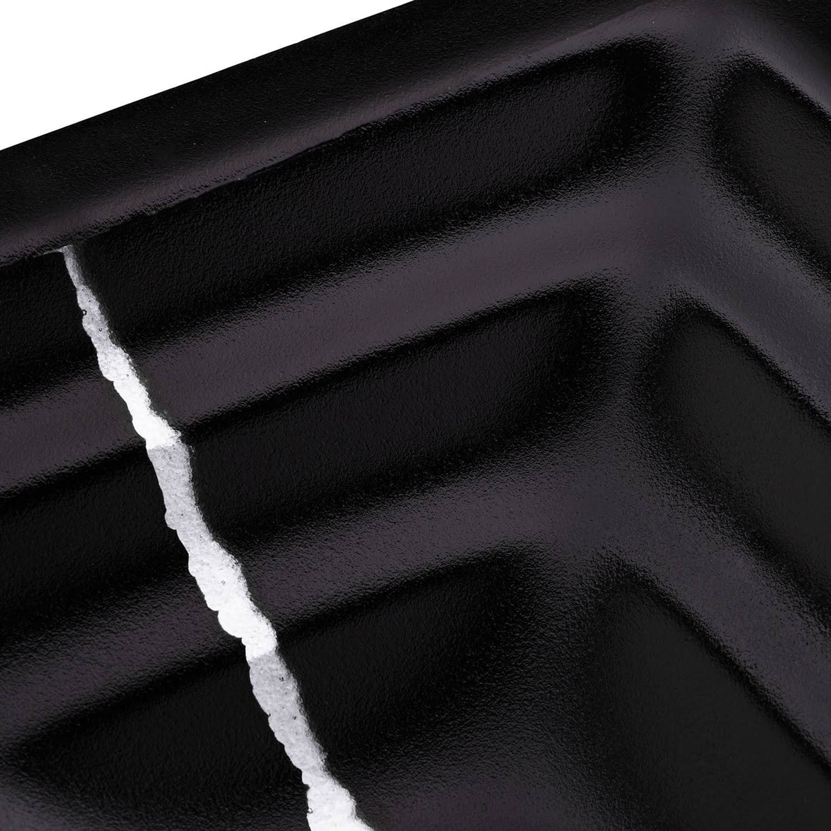Black Glass Rectangular Sink with Silver Accent T416