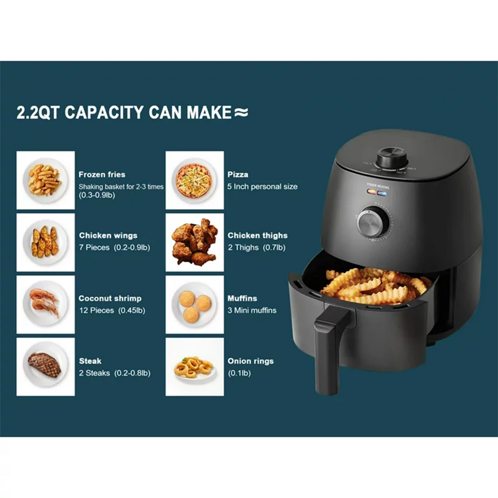 Black 2.2 Quart Compact Air Fryer N65589