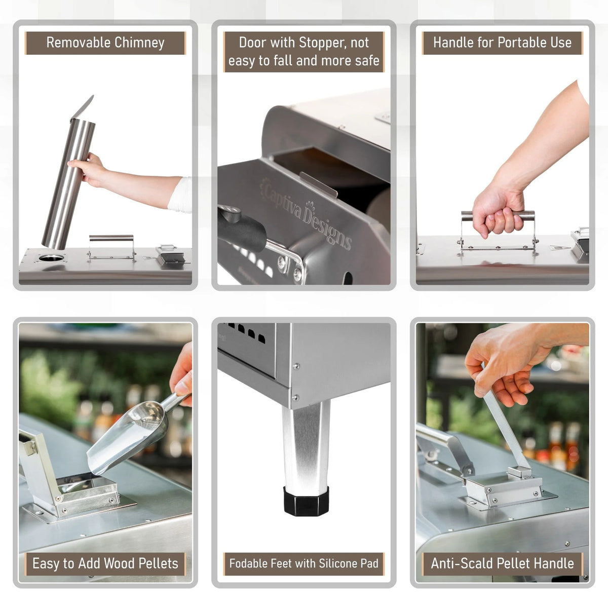 Outdoor Wood Fired & Gas Pizza Oven with Rotatable Pizza Stone Z1445