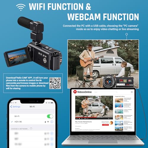 8K 64MP Video Camera Camcorder with 18X Digital Zoom T203060