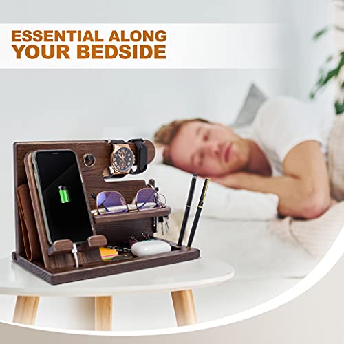 Wood Phone Docking Station Organizer A46854