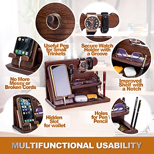 Wood Phone Docking Station Organizer A46854