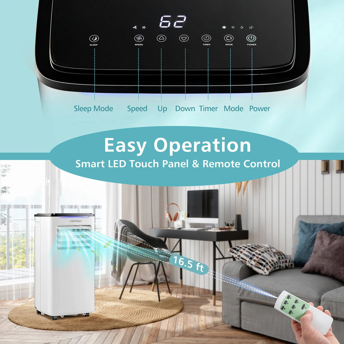 7100 BTU 10000 BTU Portable Air Conditioner 3-in-1 AC Unit B5944