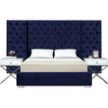 Navy Velvet King Bed R585889