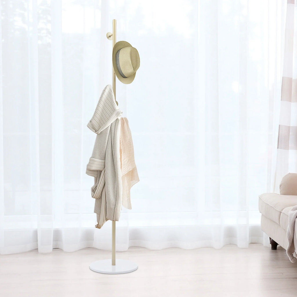 Modern Metal Coat Rack with Marble Base L22206