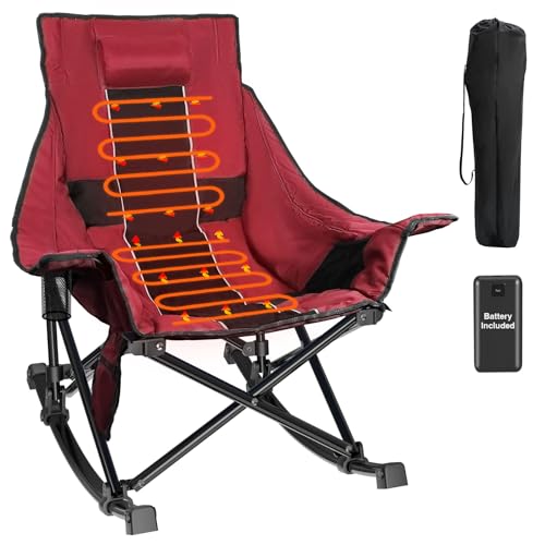 Oversized Heated Rocking Camping Chair with Power Bank D3442