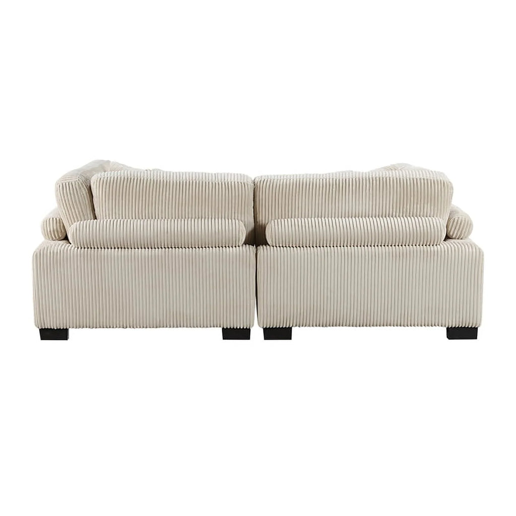 Beige Corduroy Loveseat S529
