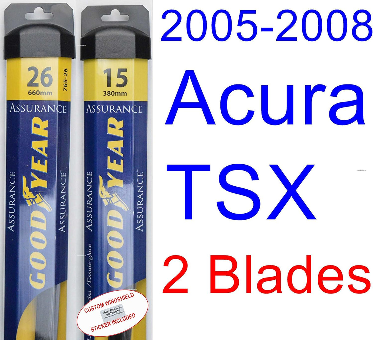 Acura TSX Replacement Wiper Blade Set of 2 G544405