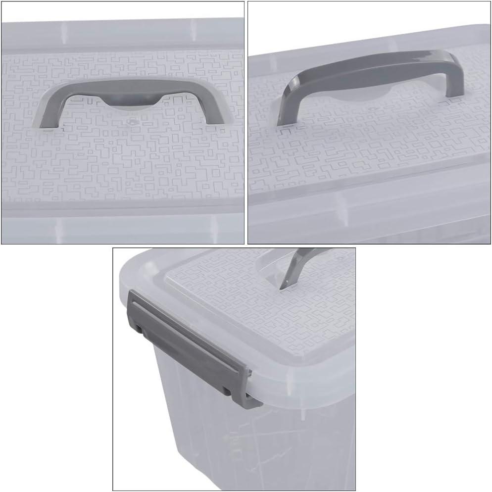 6 Pack 6 Quart Plastic Storage Bin with Lid S500