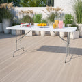 Height Adjustable Granite White Plastic Folding Table H6825