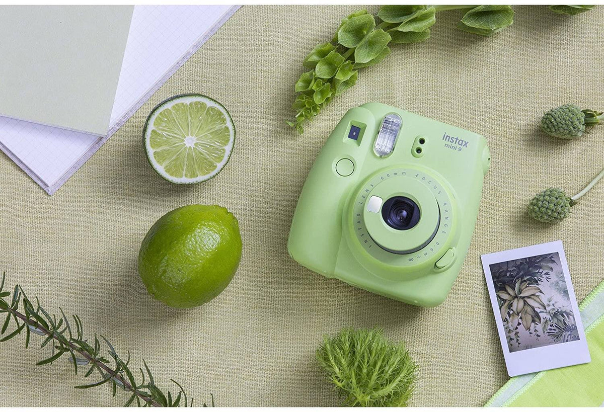 Lime Green Instant Film Camera with Case and Twin Pack Film W4092