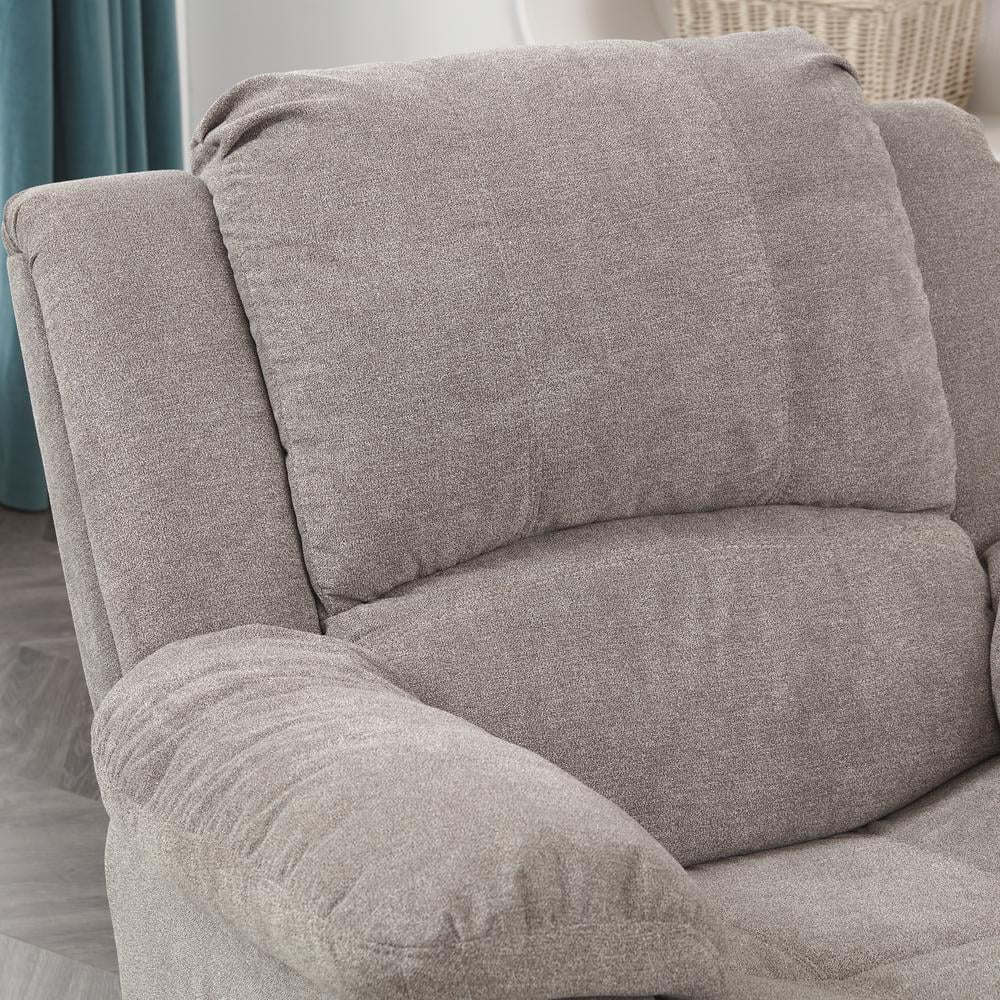 Ash Grey Microfiber Glider Rocker Recliner S339