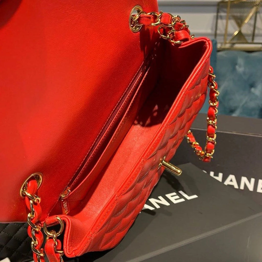 Red Mini Flap Shoulder and Crossbody Bag D822