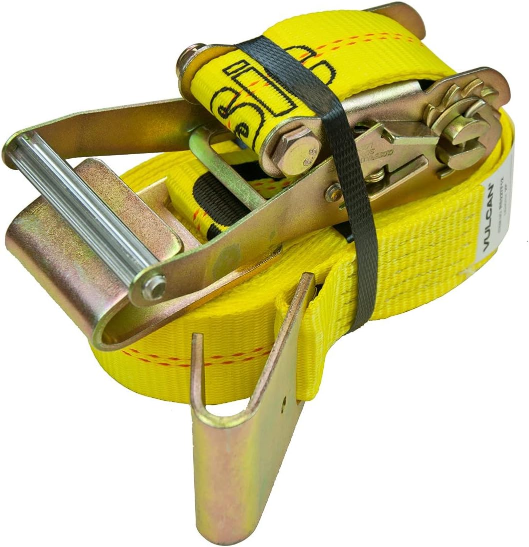 8 Pack 2 Inch x 27 Foot Ratchet Strap with Flat Hooks Q1484