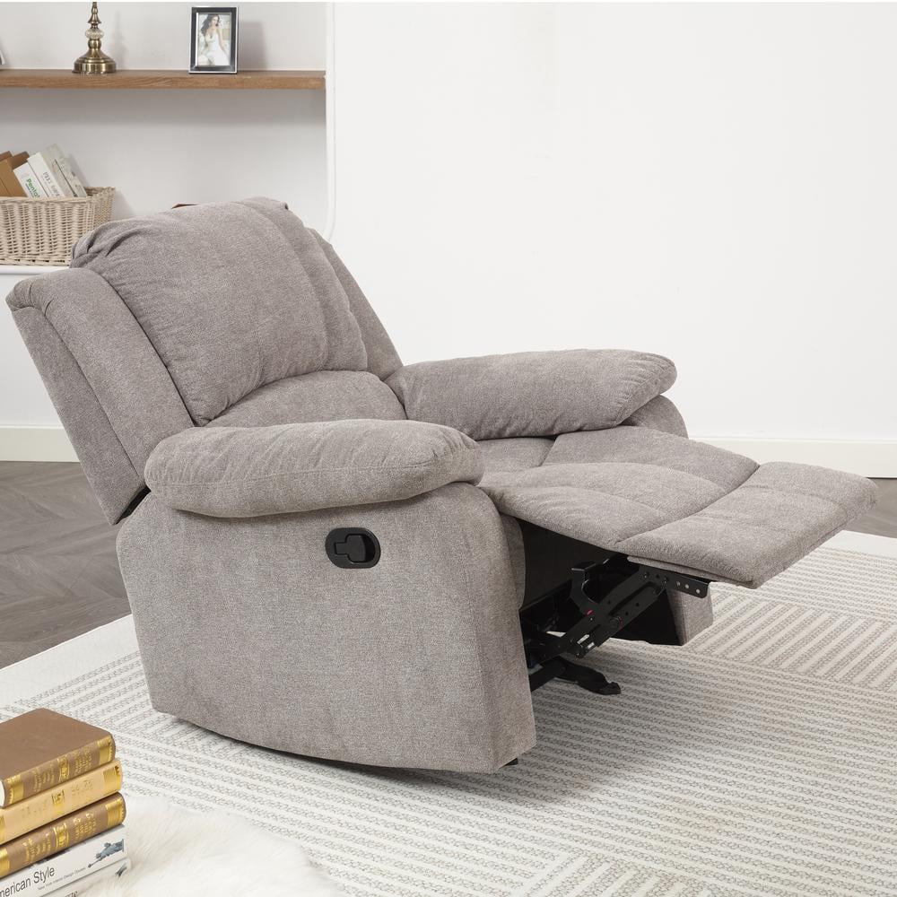 Ash Grey Microfiber Glider Rocker Recliner S339