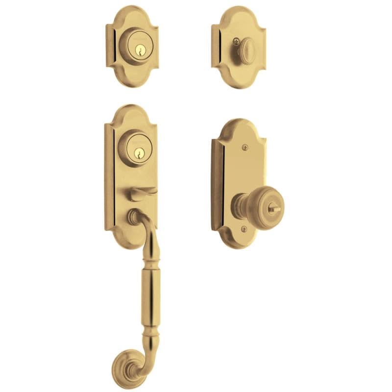 Polished Brass Colonial Knob Handleset T4973