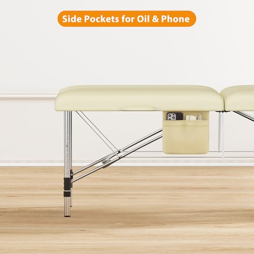 Portable 2-Fold Black Massage Table with Carrying Bag B223