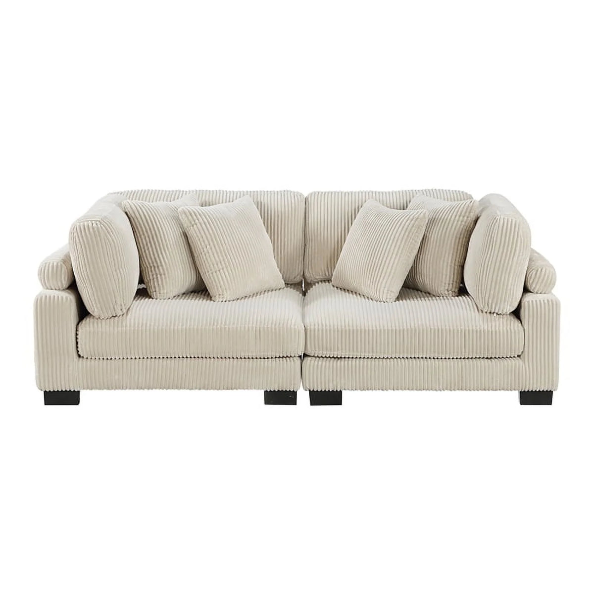 Beige Corduroy Loveseat S529